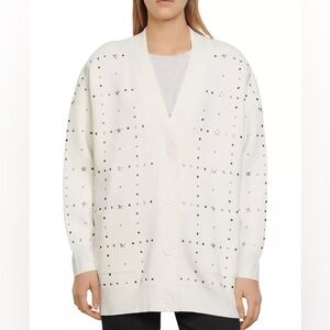 Sandro Cashmere Studded Cardigan